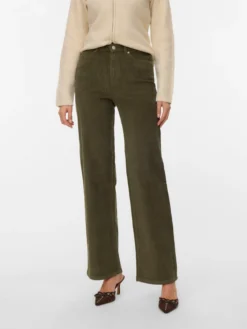 VMTESSA Hohe Taille Weit geschnitten CordJeans