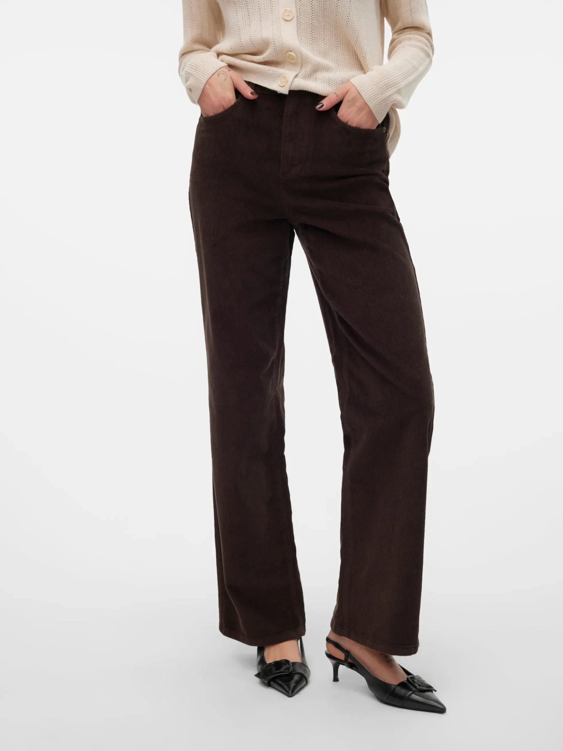 VMTESSA Hohe Taille Weit geschnitten CordJeans