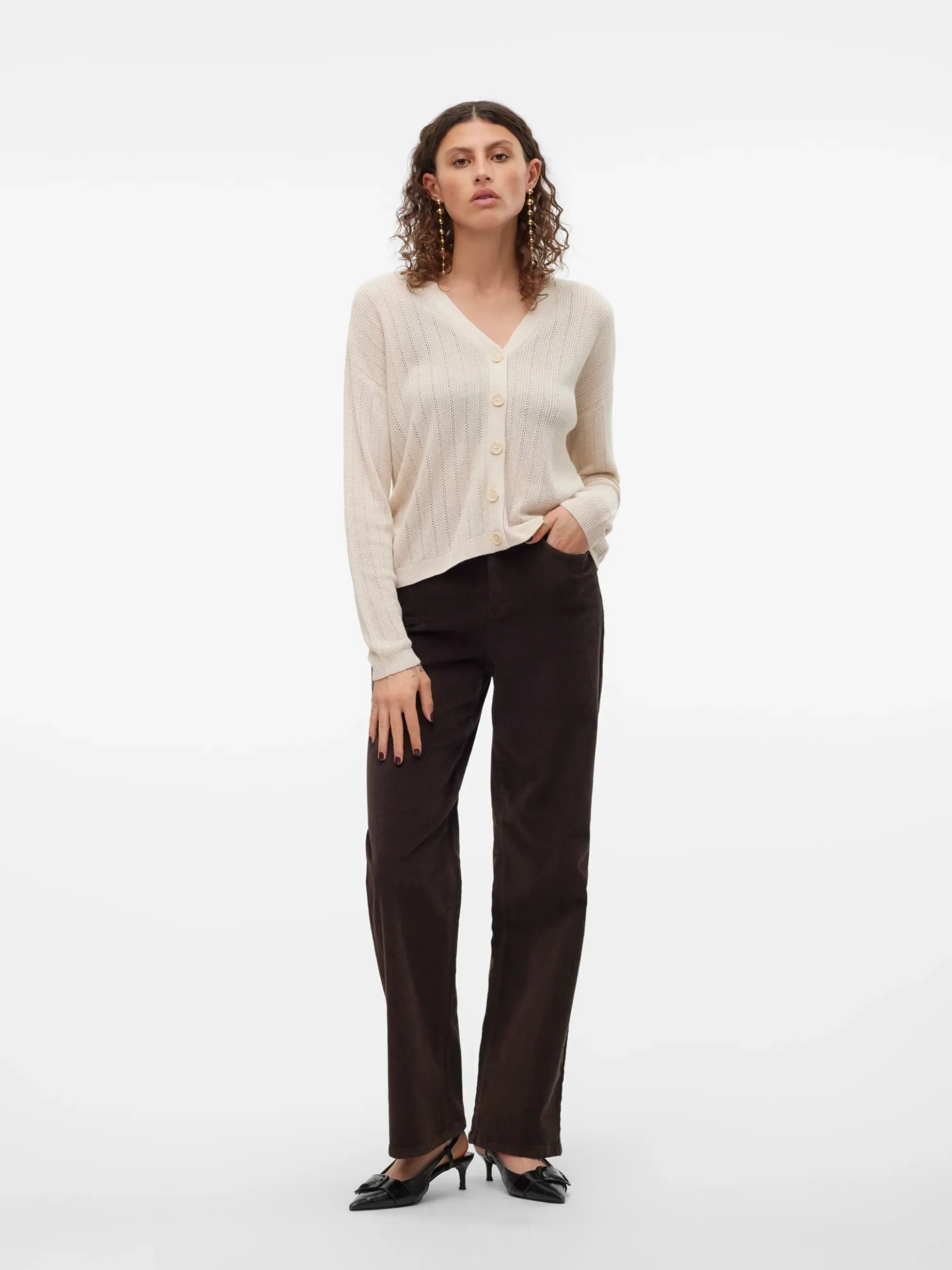 VMTESSA Hohe Taille Weit geschnitten CordJeans