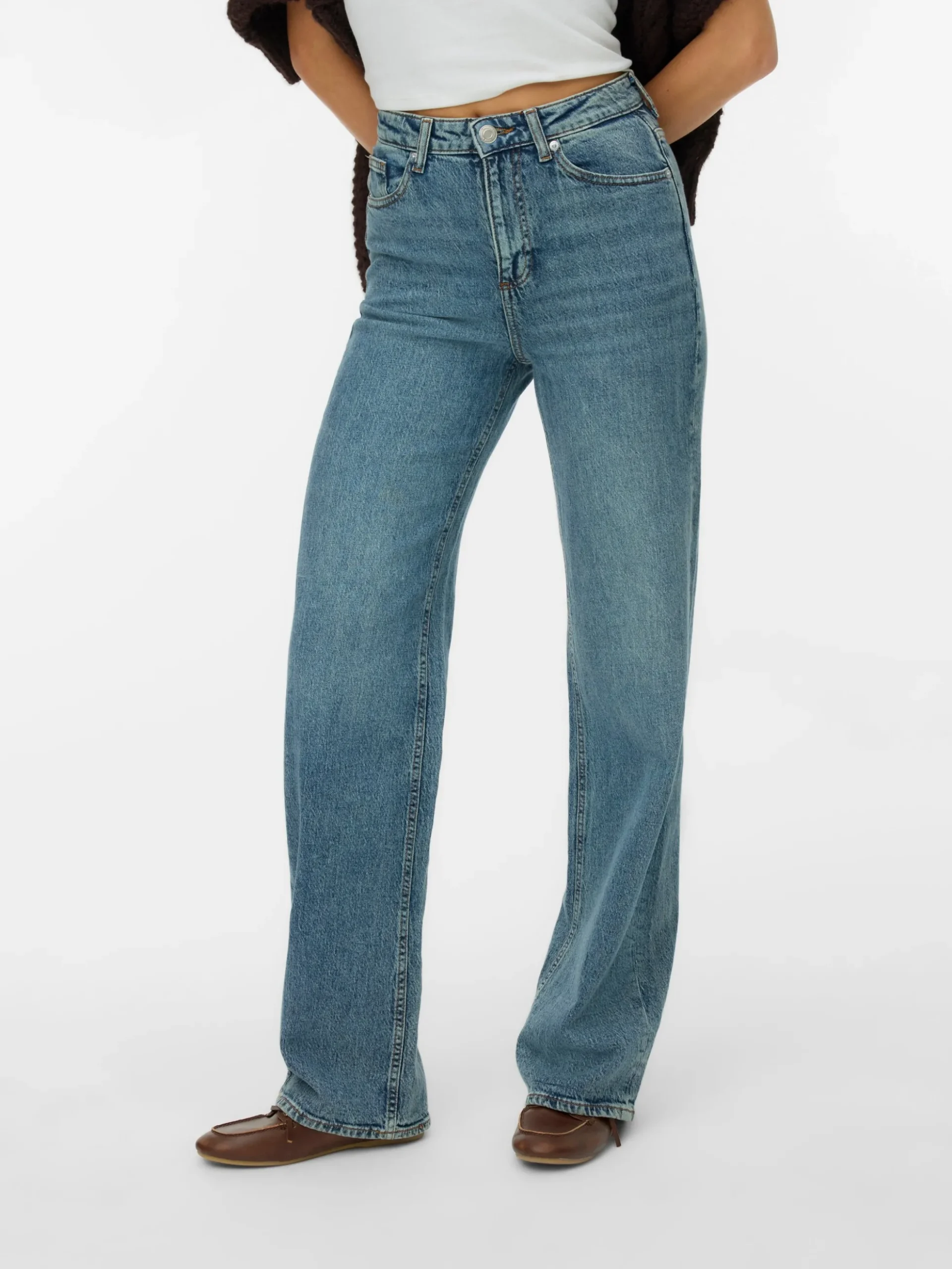 VMTESSA Hohe Taille Weit geschnitten Jeans