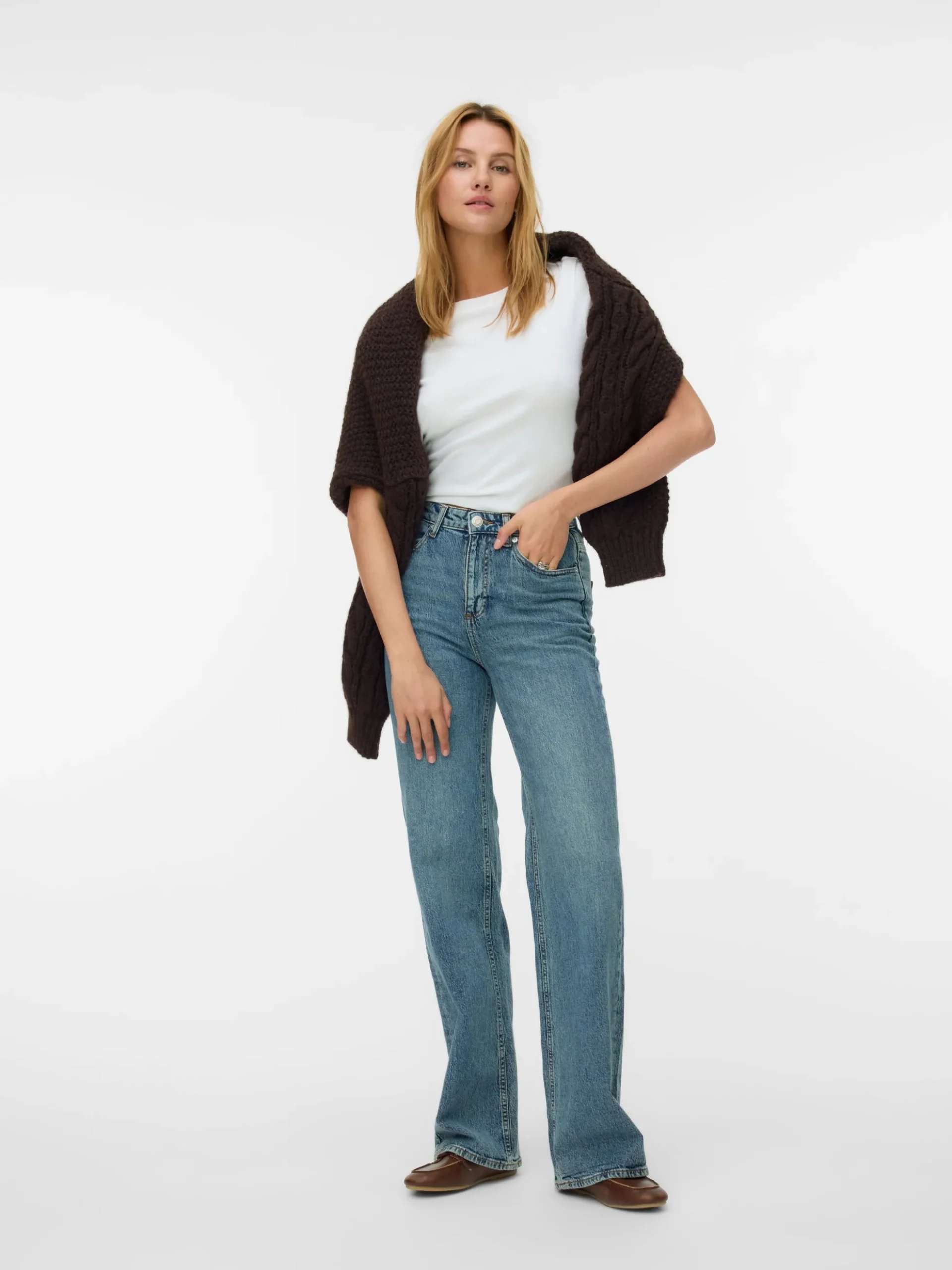 VMTESSA Hohe Taille Weit geschnitten Jeans