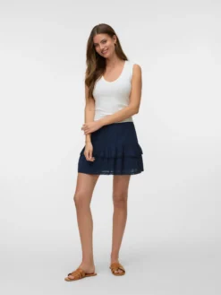 VMTRINE Mittlere Taille Kurzer Rock