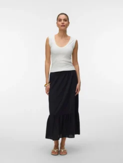 VMTRINE Mittlere Taille Langer Rock