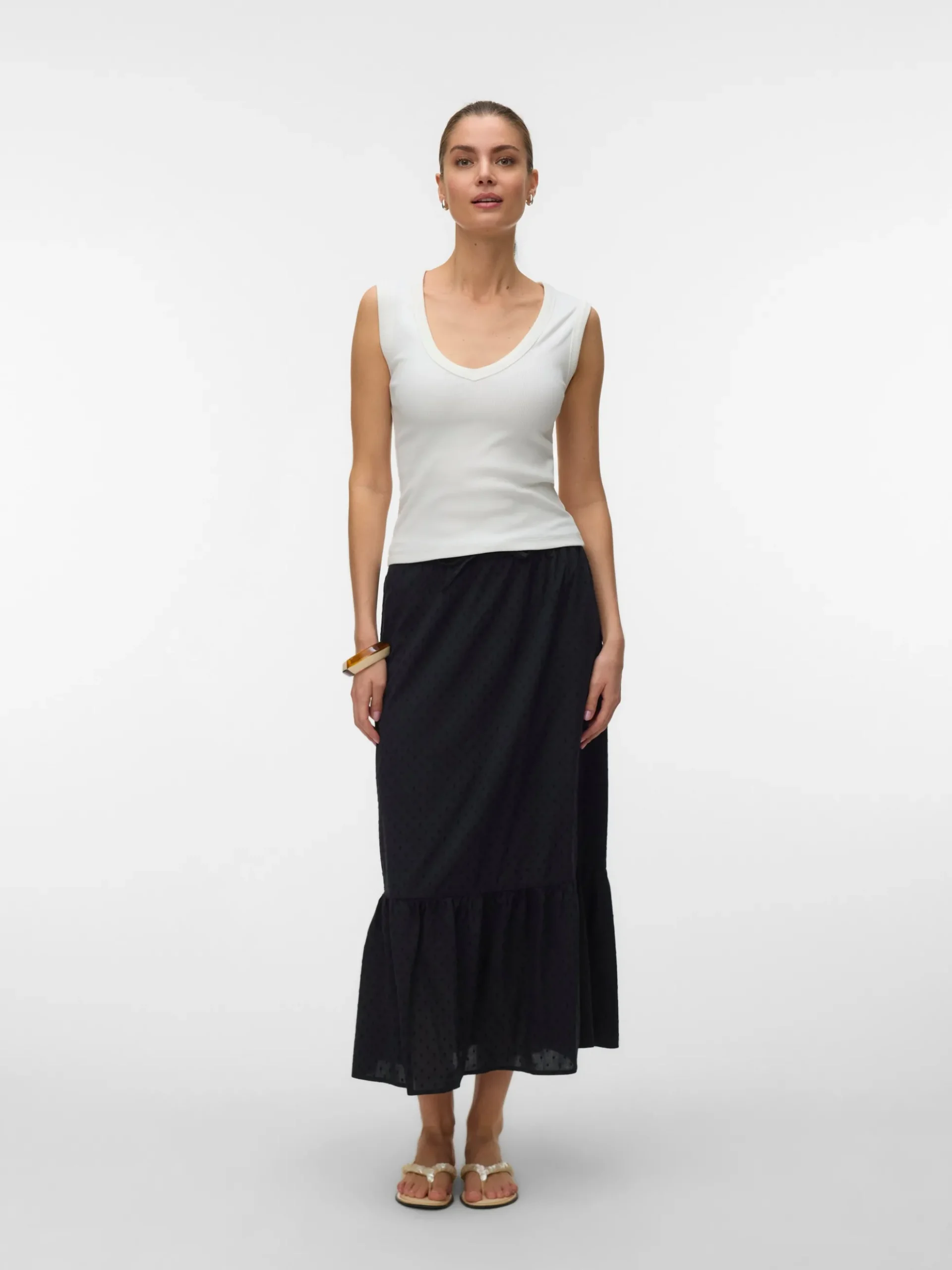 VMTRINE Mittlere Taille Langer Rock