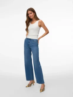 VMVEGA Hohe Taille Weiter Beinschnitt Jeans