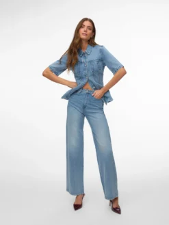 VMVEGA Hohe Taille Weiter Beinschnitt Jeans