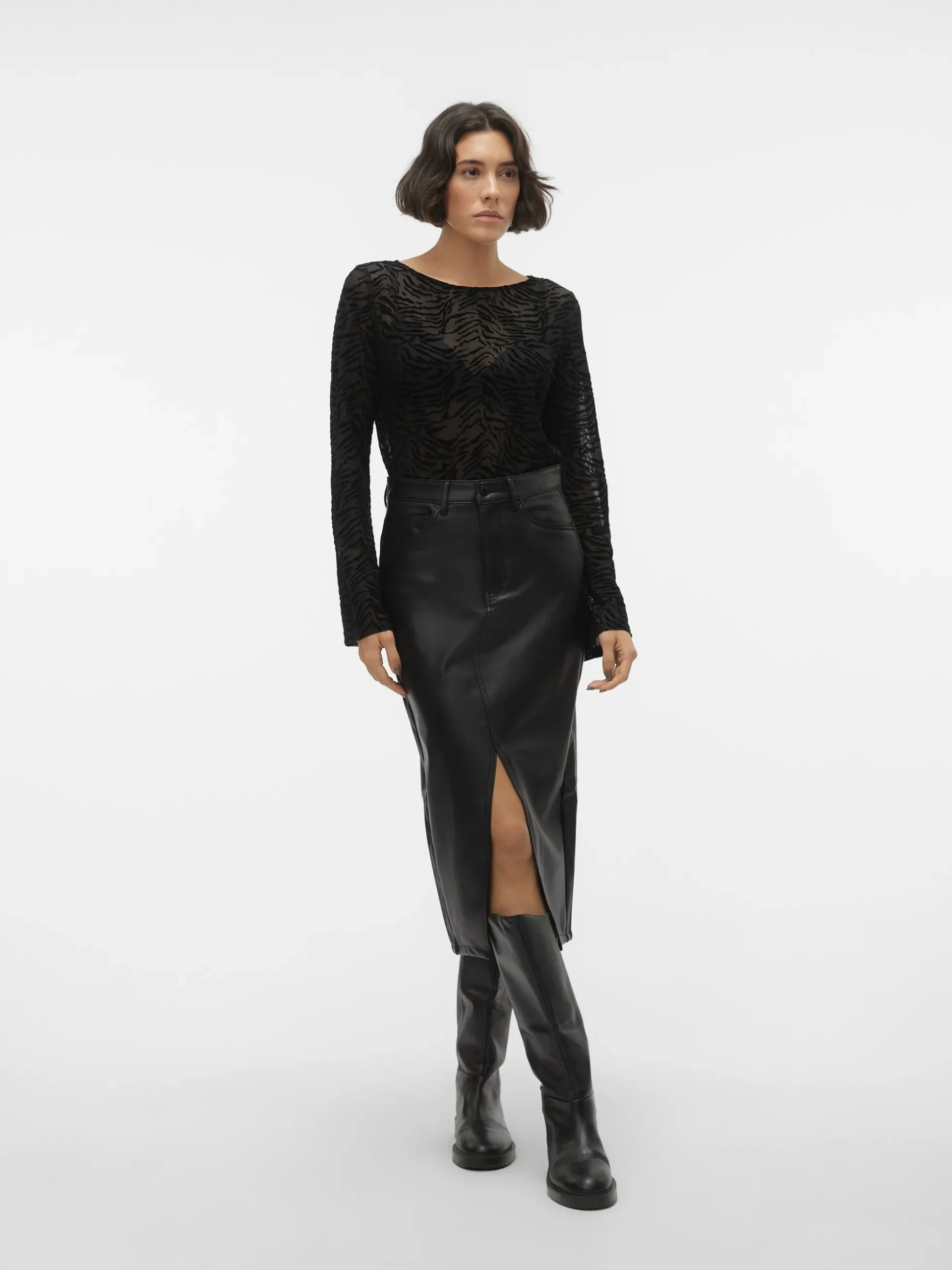 VMVERI Hohe Taille Midirock