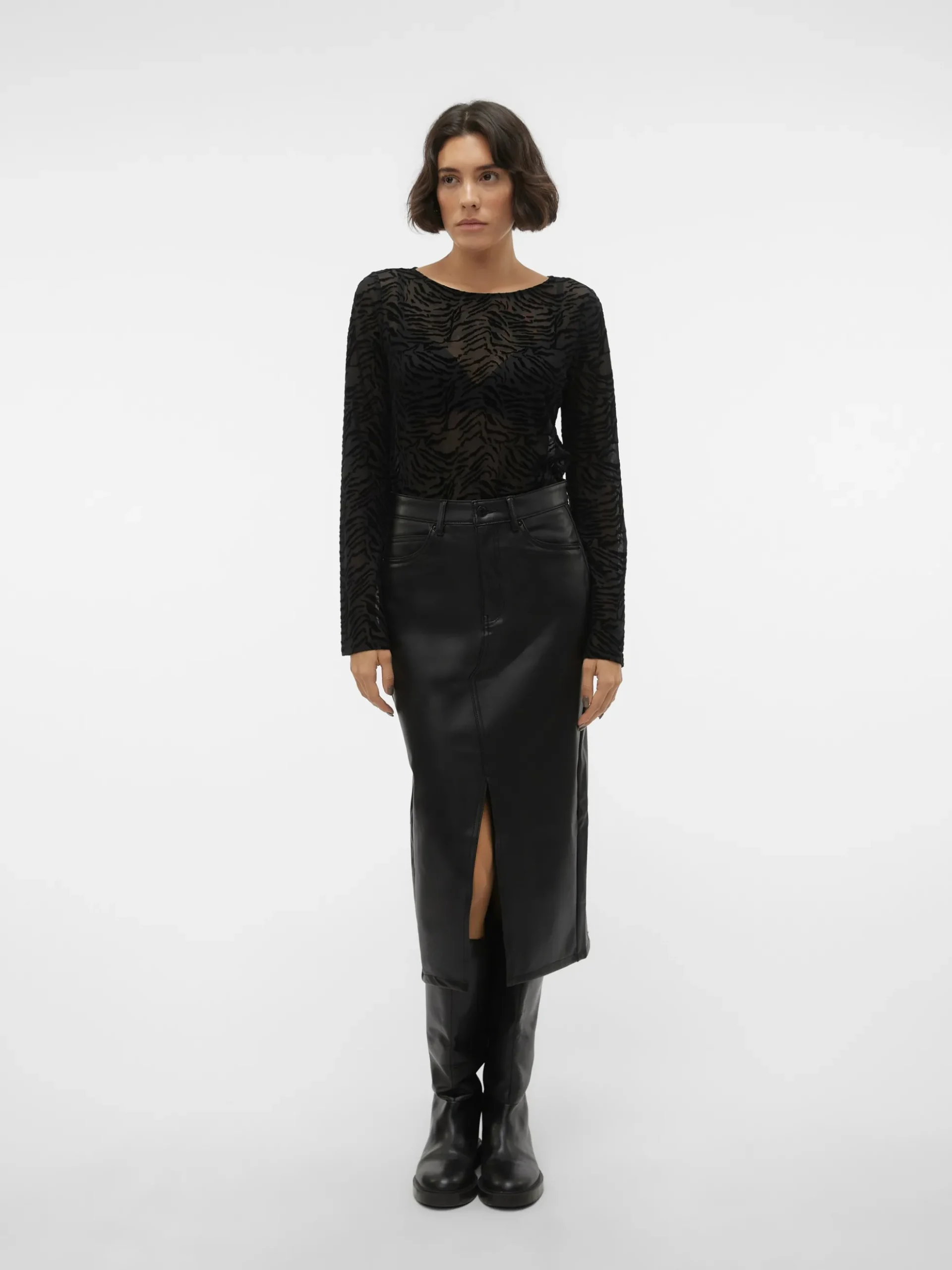VMVERI Hohe Taille Midirock