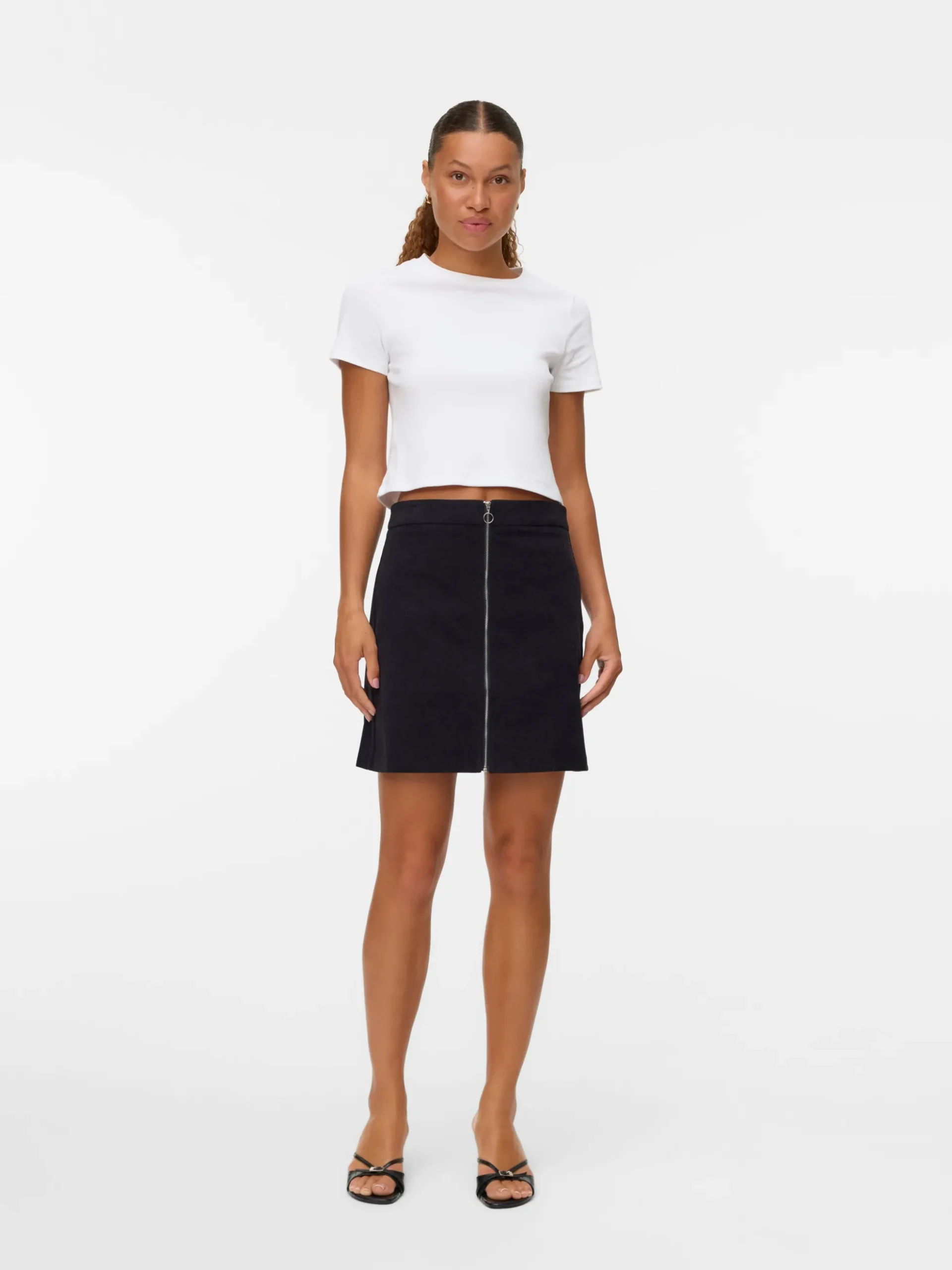 VMVIENNA Hohe Taille Cord Midirock