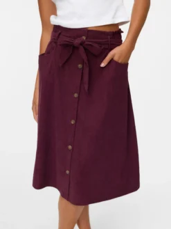 VMVILJA Hohe Taille Cord Midirock