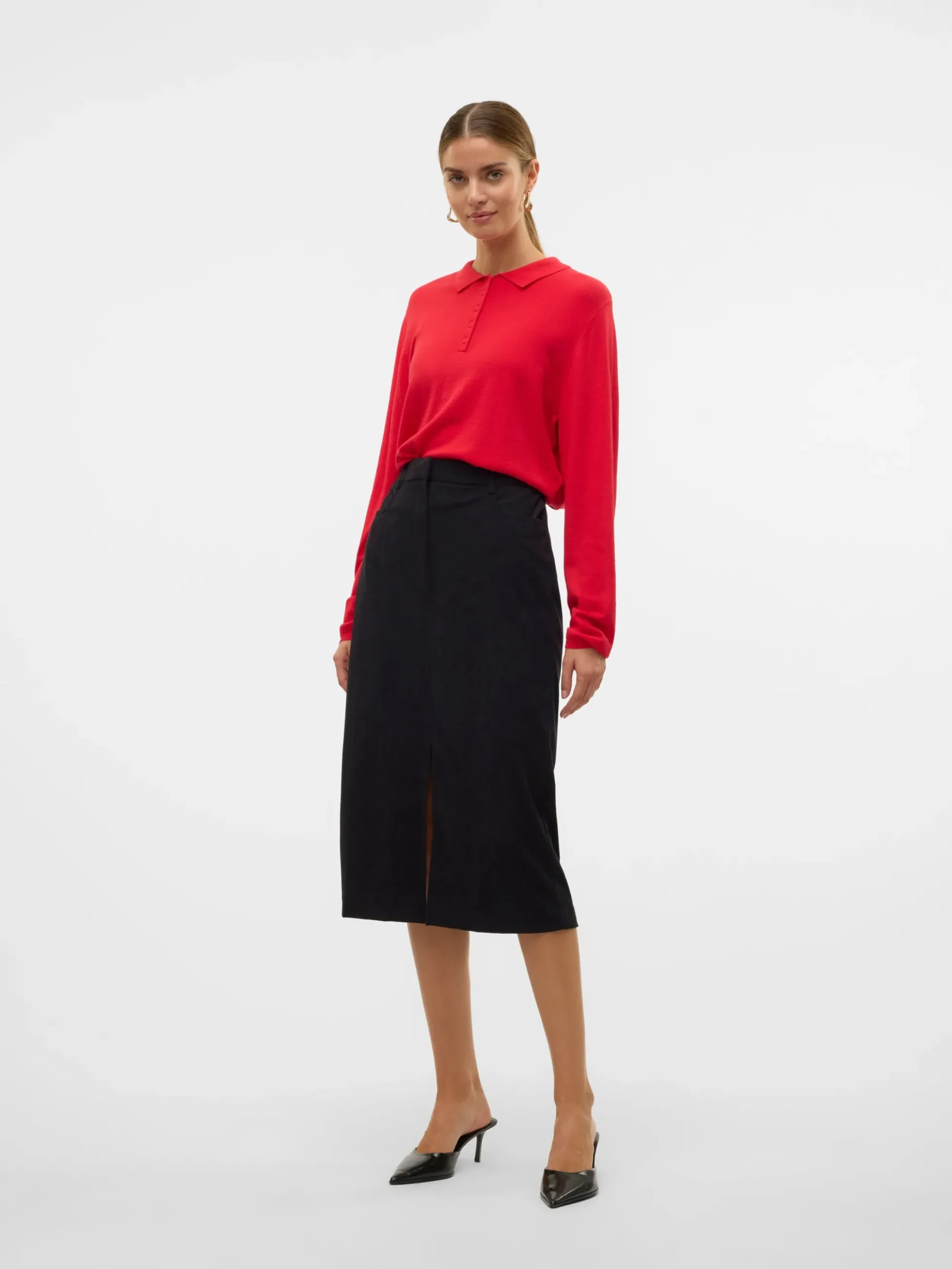 VMVILJA Hohe Taille Cord Midirock