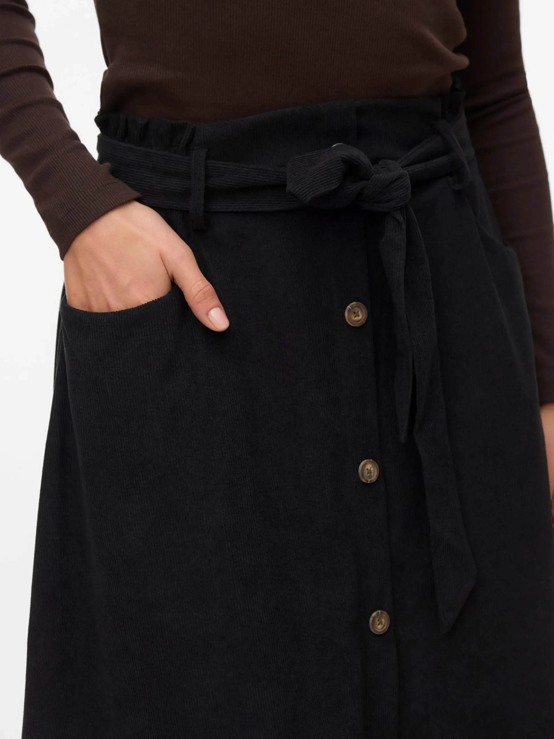 VMVILJA Hohe Taille Cord Midirock
