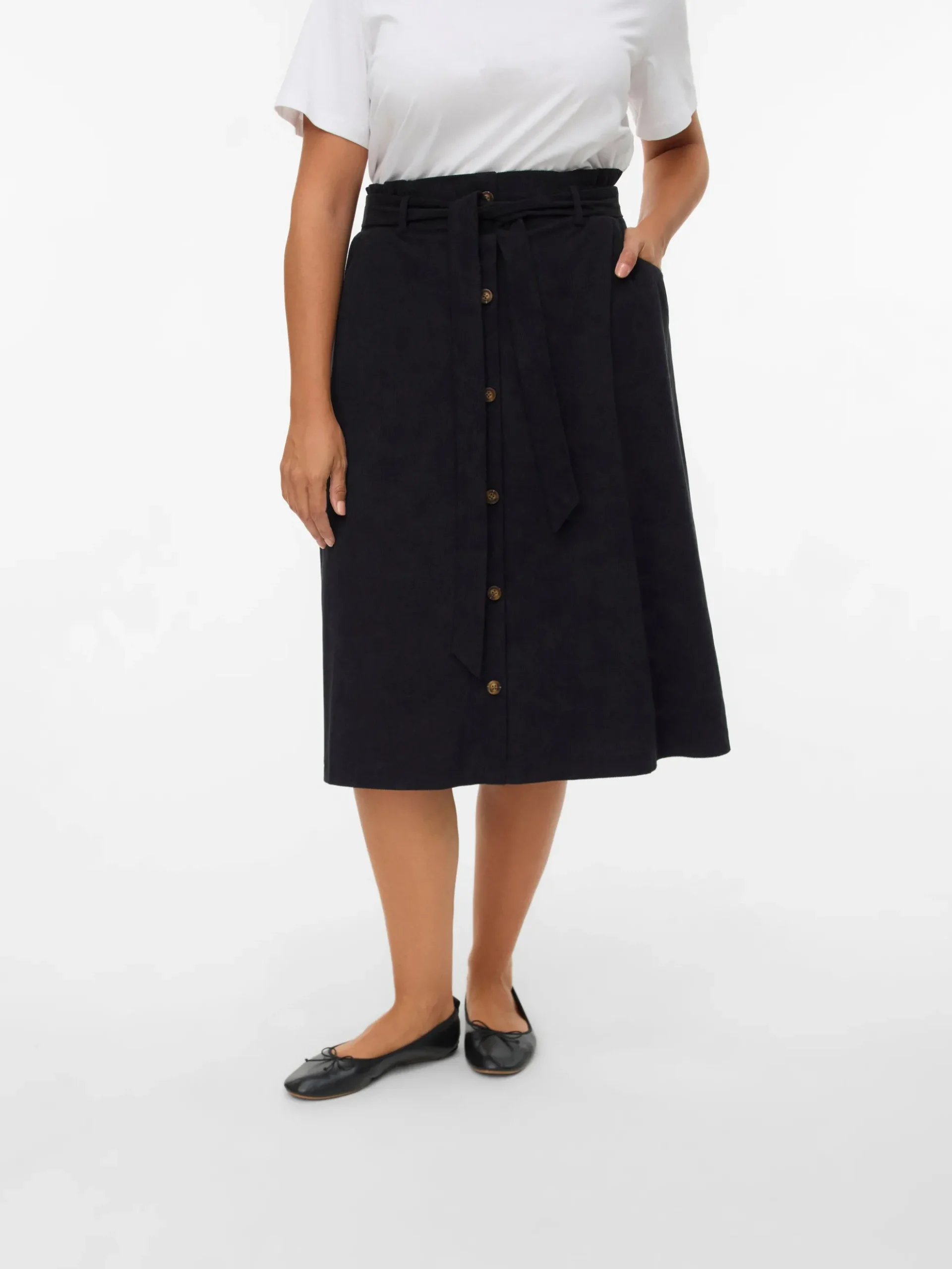 VMVILJA Hohe Taille Cord Midirock