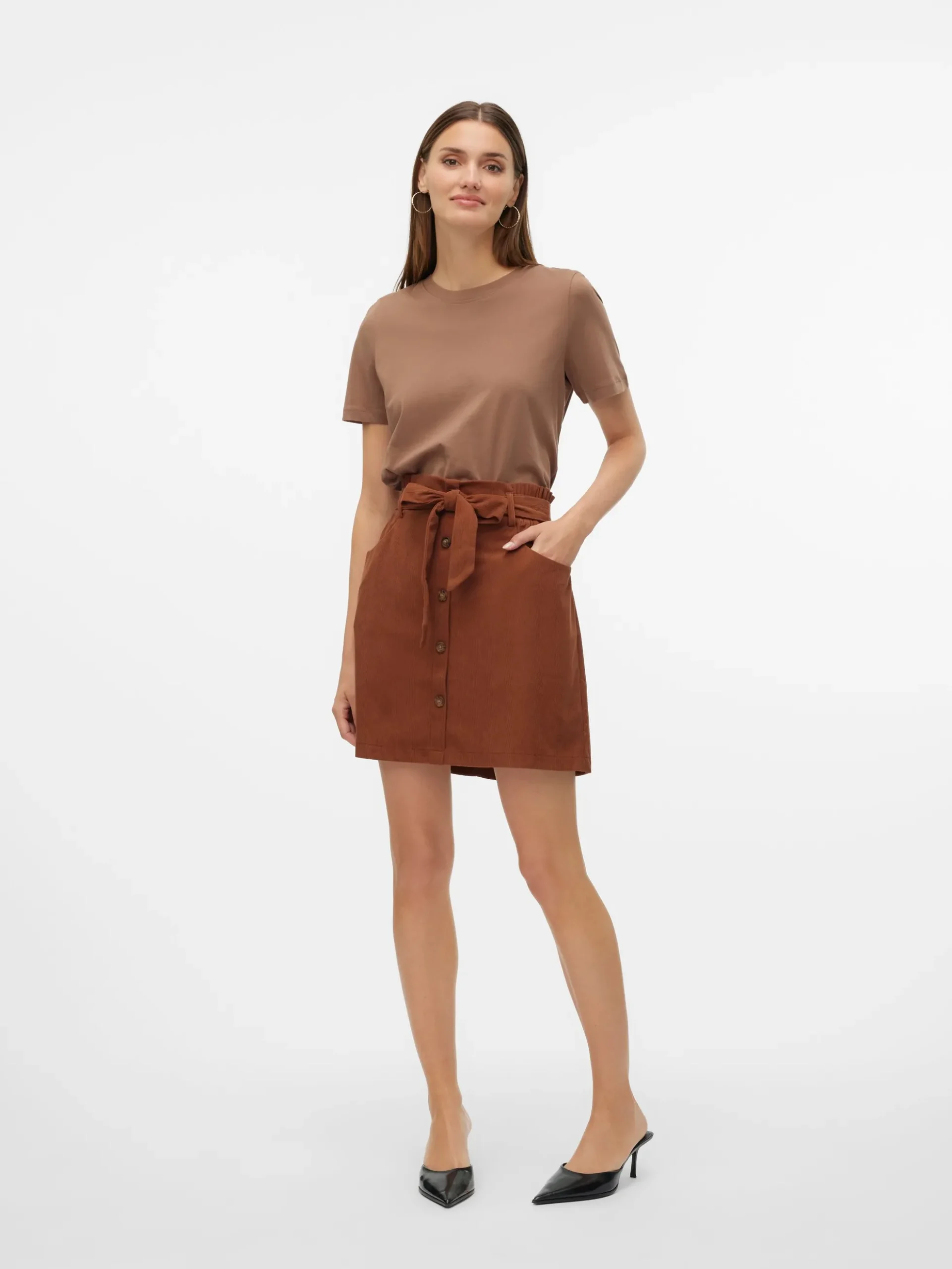 VMVILJA Hohe Taille Kurzer Cord Rock