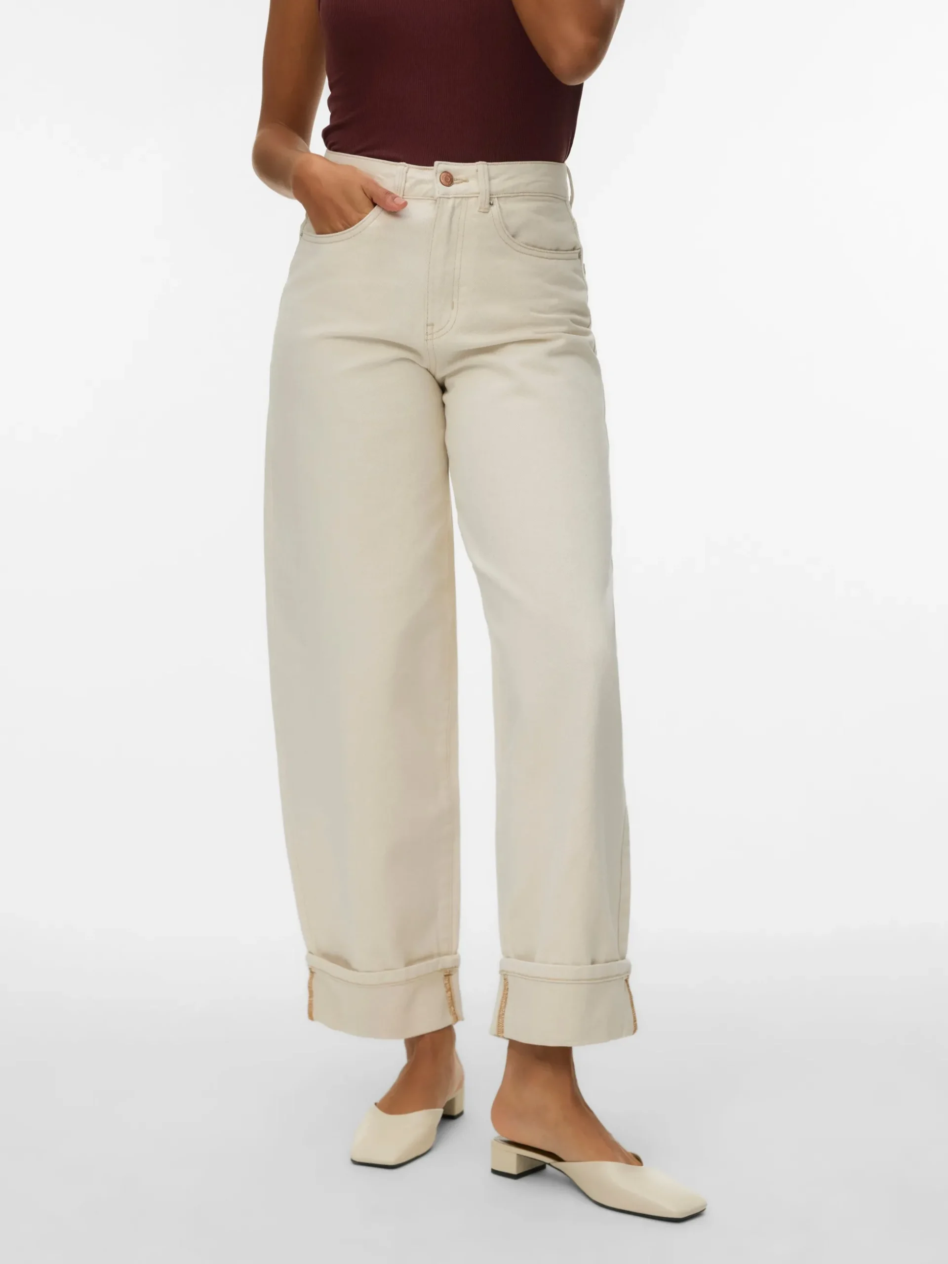 VMZELDA Hohe Taille Weiter Beinschnitt Jeans