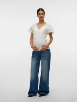 Weiter Beinschnitt Mittlere Taille Jeans