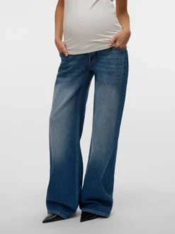 Weiter Beinschnitt Mittlere Taille Jeans